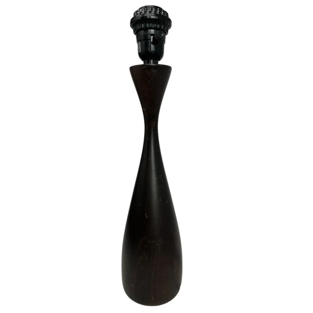 Vintage Ikea Lans Dark Wooden Table Lamp Scandinavian Design MCM Style RARE